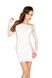 Бодістокінг Passion BS025 white, сукня-сітка, спущене плече, довгий рукав