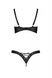 Комплект из экокожи Passion Celine Bikini 6XL/7XL black, открытый бра, стринги со шнуровкой