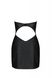 Мини-платье из экокожи Passion Celine Chemise 6XL/7XL black, шнуровка, трусики в комплекте