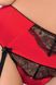 Комплект белья BRIDA SET OpenBra red - Passion Exclusive: трусики-танга, пояс, открытый лиф, Красный, S\M
