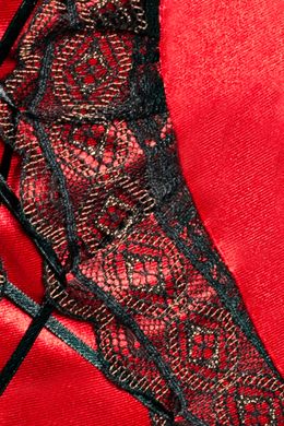 (SALE) Корсет с пажами EVANE CORSET red - Passion, шнуровка, трусики, Красный, 4XL\5XL