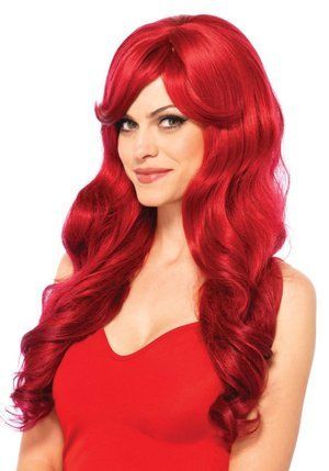 Хвиляста перука з косим чубчиком Leg Avenue Long Wavy Wig 68 см, червона
