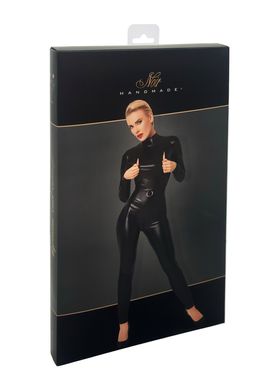 Комбінезон Noir Handmade F319 Caged wetlook catsuit with zippers and ring - 3XL