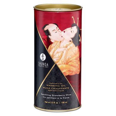 Розігрівальна олія Shunga Aphrodisiac Warming Oil &ndash; Sparkling Strawberry Wine (100 мл) без цукру