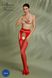 Еротичні колготки-бодістокінг Passion ECO S002 red, з доступом, геометричне плетіння