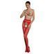 Еротичні колготки-бодістокінг Passion ECO S002 red, з доступом, геометричне плетіння