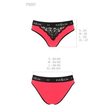 Трусики с широкой резинкой и кружевом Passion PS001 PANTIES S, red-black
