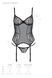 Корсет Passion LEAFA CORSET black, XXL/XXXL, м'які чашки, затискачі для панчіх, стрінги в комплекті