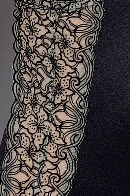 Сорочка приталенная с чашечками MONTANA CHEMISE black - Passion Exclusive, трусики, Черный, L\XL