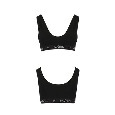 Спортивний топ з широкою гумкою Passion PS004 TOP, black, Чорний