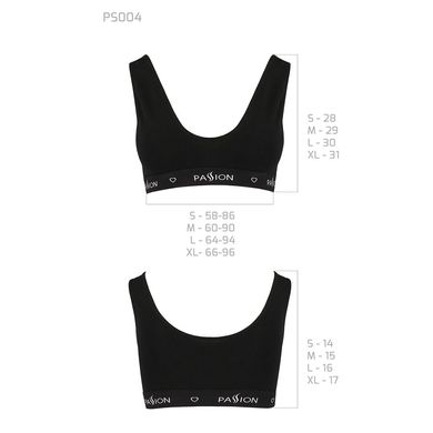 Спортивний топ з широкою гумкою Passion PS004 TOP, black, Чорний