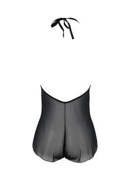 Боді Passion LEAFA BODY black, XXL/XXXL на зав'язках, м'яка чашка, низ у вигляді шортиків