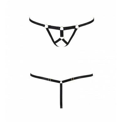 Трусики стрінги зі стреп Passion Exclusive ARMANDA THONG XXL/XXXL, black