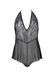 Боді Passion LEAFA BODY black, XXL/XXXL на зав'язках, м'яка чашка, низ у вигляді шортиків