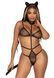 Еротичний костюм кішки Leg Avenue Roleplay Sex Kitten One size Black, боді, вушка, чокер