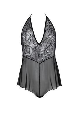 Боді Passion LEAFA BODY black S/M, на зав'язках, м'яка чашка, низ у вигляді шортиків