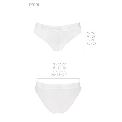 Трусики с широкой резинкой и кружевом Passion PS001 PANTIES, white, Белый, XL