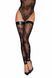 Чулки без мыска Noir Handmade F243 Tulle stockings with patterned flock embroidery, 3XL