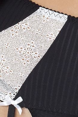 (SALE) Комплект белья LARISA SET black - Passion: лиф, широкий пояс для чулок, стринги, Черный, 6XL\7XL