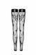 Чулки без мыска Noir Handmade F243 Tulle stockings with patterned flock embroidery, L