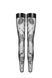 Чулки без мыска Noir Handmade F243 Tulle stockings with patterned flock embroidery, L