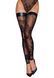 Чулки без мыска Noir Handmade F243 Tulle stockings with patterned flock embroidery, L