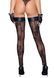 Чулки без мыска Noir Handmade F243 Tulle stockings with patterned flock embroidery, L