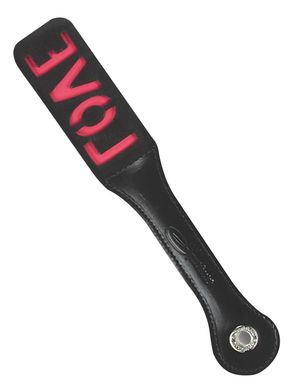 Паддл со словом LOVE - Sportsheets Leather Love Impression Paddle