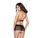 Прозрачная сорочка с открытой спиной Passion MARESOL CHEMISE S/M, black, трусики
