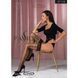 Панчохи Passion ST118 5 black, на ажурній силіконовій резинці, з бічним вертикальним малюнком