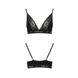 Еластичний топ з мереживом Passion PS001 TOP, black, Чорний