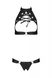 Комплект из экокожи Passion Malwia Set with Open Bra 4XL/5XL black, топ и трусики с люверсами