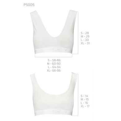 Спортивний топ з еластичної бавовни Passion PS005 TOP, white, Білий