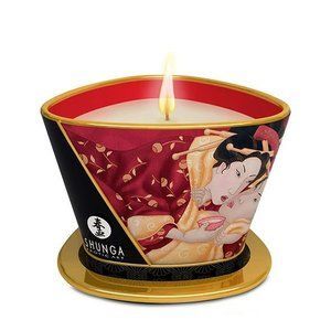 Масажна свічка Shunga Massage Candle &ndash; Sparkling Strawberry Wine (170 мл) з афродизіаками