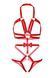 Портупея-тедді з ременів Leg Avenue Studded O-ring harness teddy L Red, екошкіра