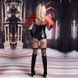Эротический костюм темного ангела "Зажигательная Аманда" JSY, боди под латекс, чулки, перчатки, обруч, Черный/красный, S/M