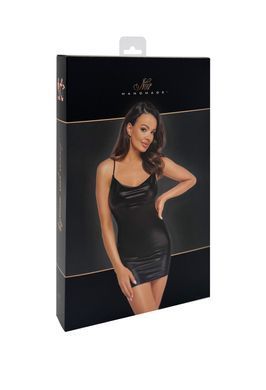 Платье Noir Handmade F307 Mirage, 3XL, black, мини, под латекс, открытая спина, декор из стразов