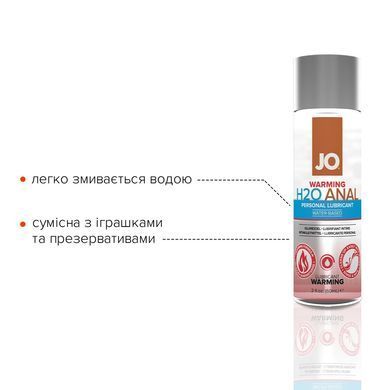 Анальна змазка System JO ANAL H2O &mdash; WARMING (60 мл) розігрівальна, на водній основі