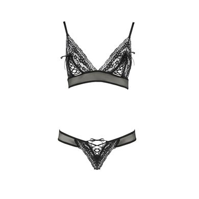 Комплект белья Passion ERZA SET black, лиф и трусики, Черный