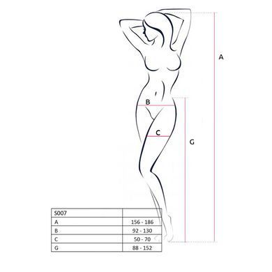 Кружевные колготки-бодистокинги Passion S014 One Size, Black, имитация чулок и пояса с гартерами