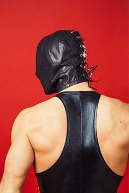 Закрытый кожаный капюшон D&A Deprivation mask Leather