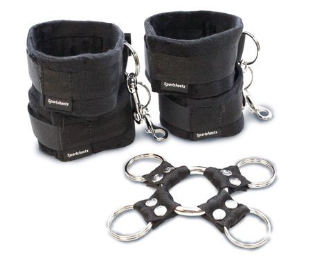 Набор для фиксации рук и ног Sportsheets Hog Tie & Cuff Set (крестовина, наручники и поножи)