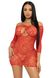 Leg Avenue Heart net mini dress OS Red