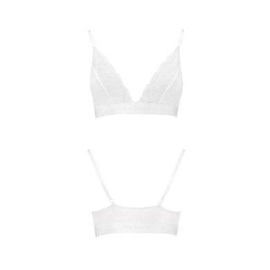 Эластичный топ с кружевом Passion PS001 TOP, white, Белый, XL