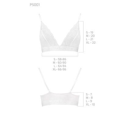 Эластичный топ с кружевом Passion PS001 TOP, white, Белый, XL