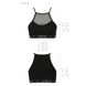 Спортивный топ с прозрачной вставкой Passion PS006 TOP, black, Черный, XL