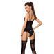 Корсет із пажами GISELE CORSET black &mdash; Passion Exclusive, трусики, Чорний, XXL/XXXL