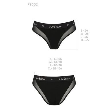 Трусики с прозрачной вставкой Passion PS002 PANTIES, black, Черный, XL