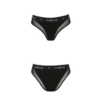 Трусики з прозорою вставкою Passion PS002 PANTIES, black, Чорний