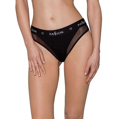 Трусики с прозрачной вставкой Passion PS002 PANTIES, black, Черный, XL